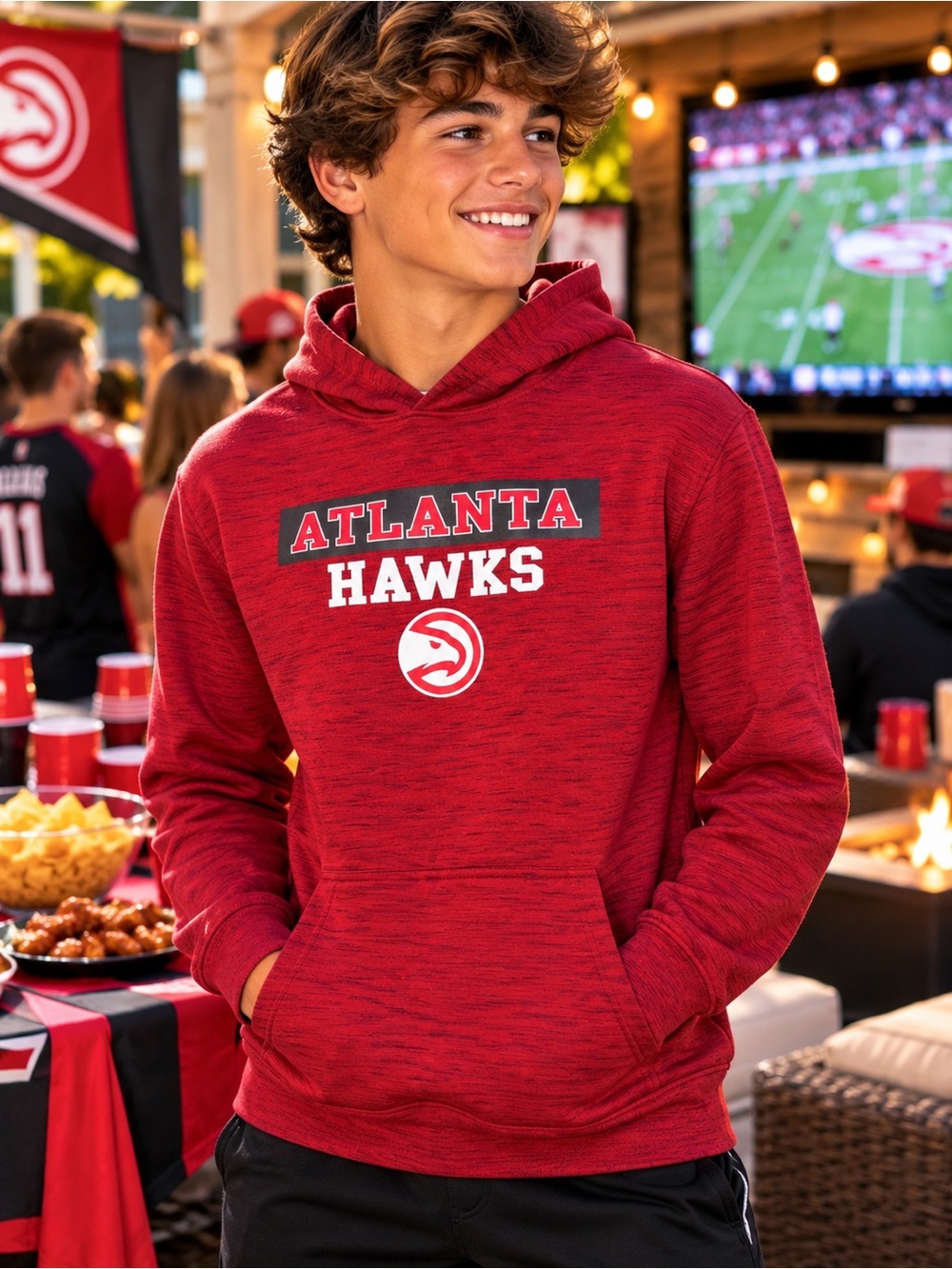NBA Atlanta Hawks Red Pullover Hoodie